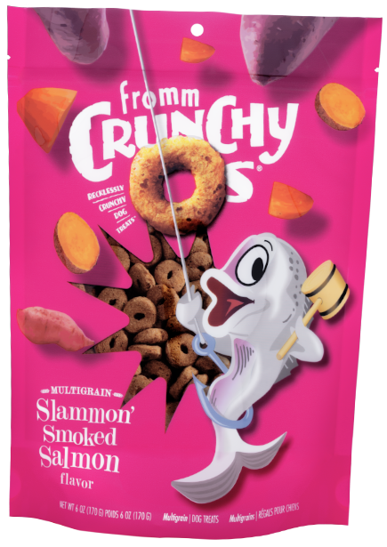 Crunchy O's Slammon' Smoked Salmon Dog Treats 6oz