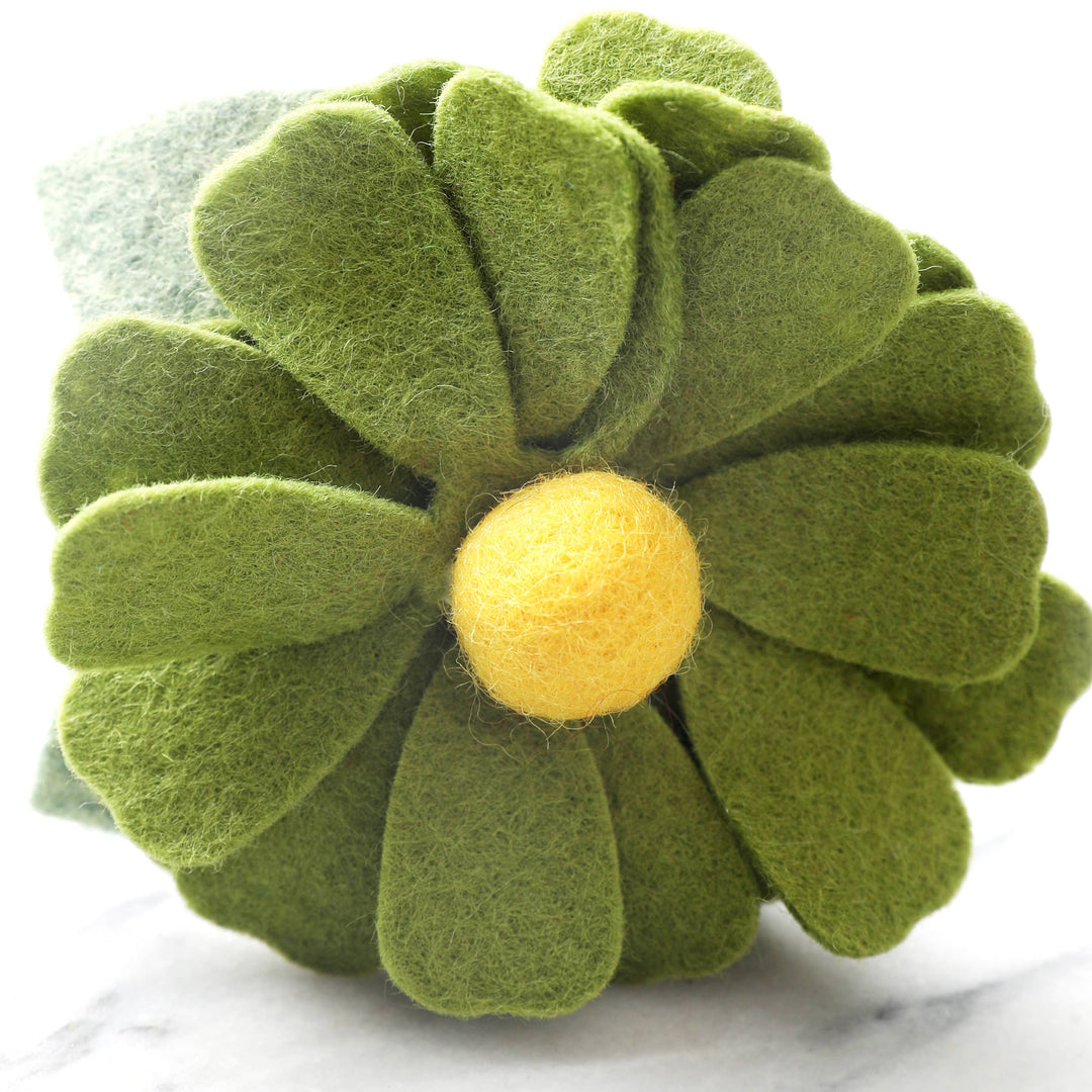 Daisy Flower for Collar - Moss Green